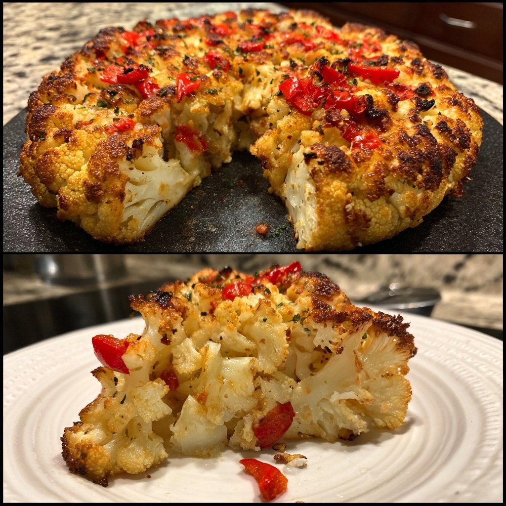 Blumenkohl aus dem Ofen mit Paprika