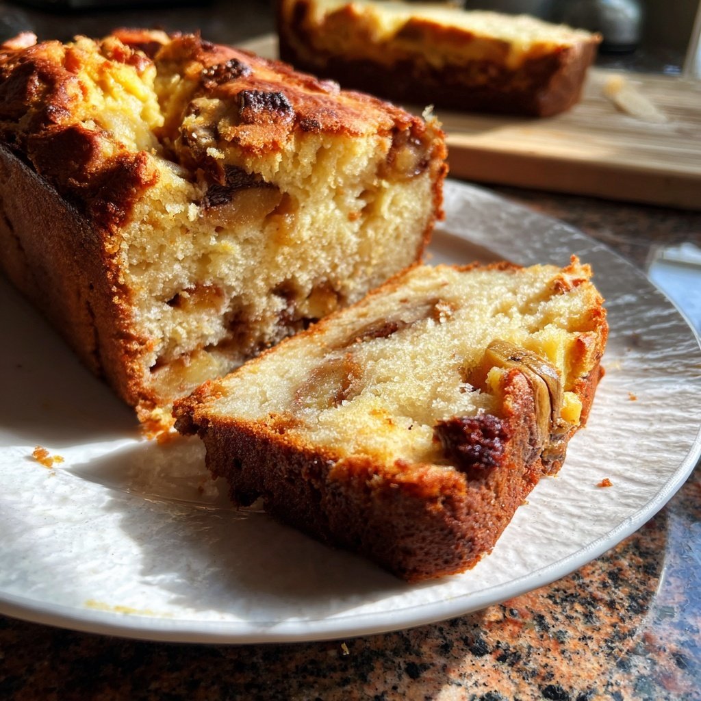 Bananenbrot mit Apfelstücken