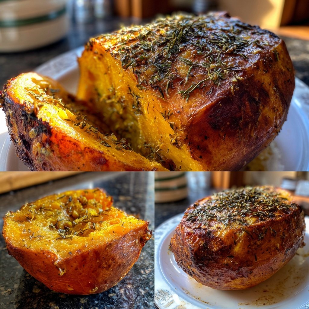 Kürbis-Ofenbraten mit Kräutern
