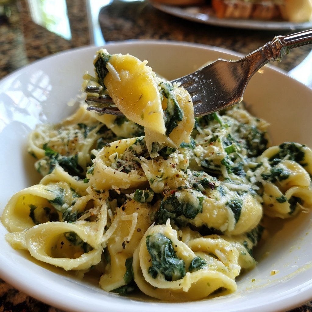 Pasta Mit Spinat Und Knoblauch