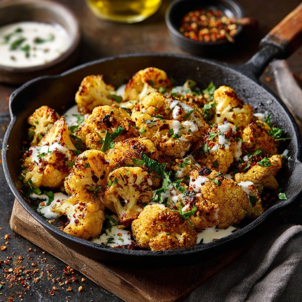 Blumenkohl Pfanne Mit Zitronen Joghurt