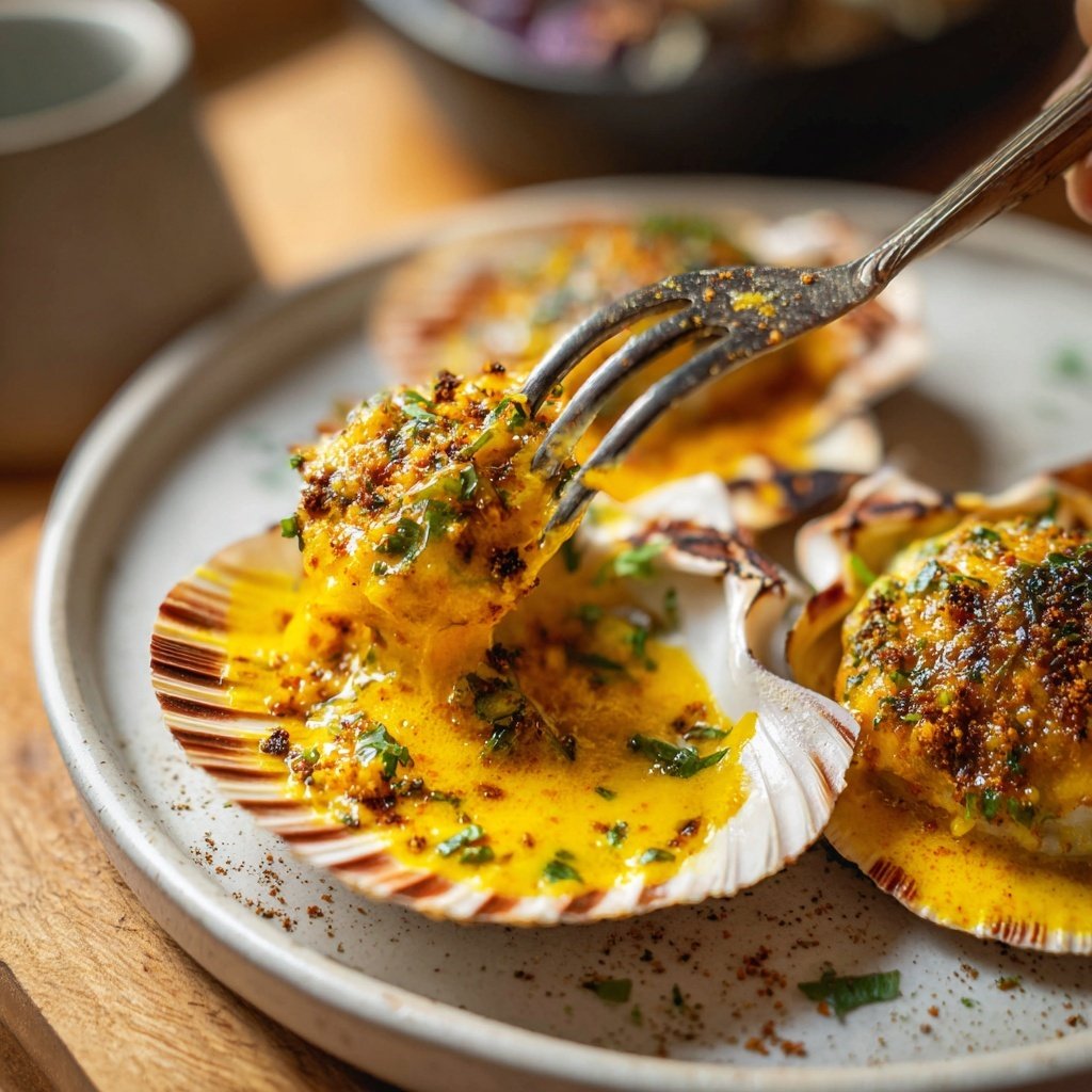 Jakobsmuscheln mit Safrancreme