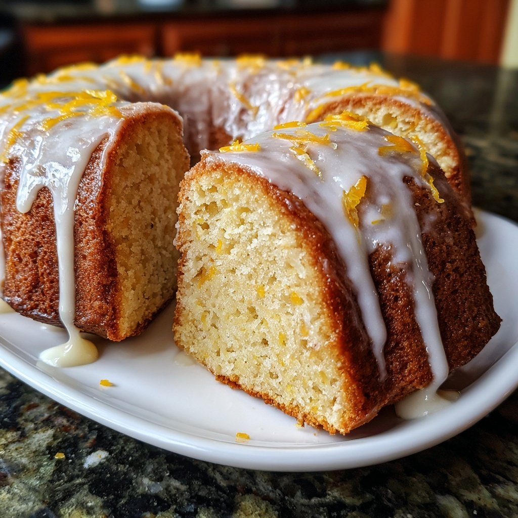 Zitronenkuchen mit Orangenabrieb