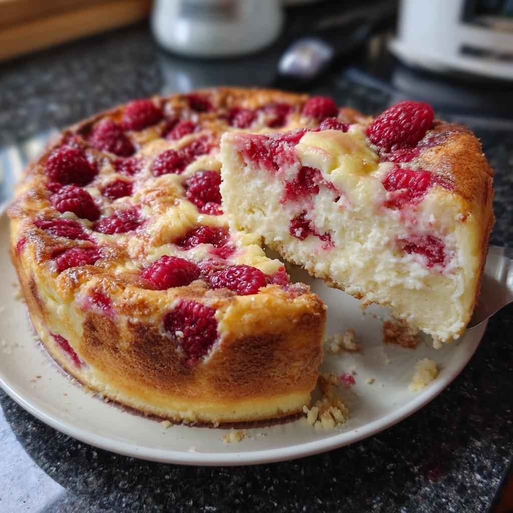 Käsekuchen mit Himbeerswirl