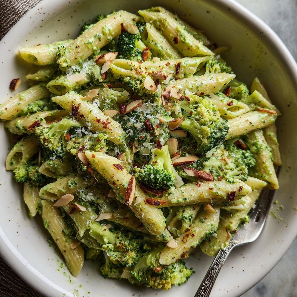 Penne mit Brokkoli und Mandeln